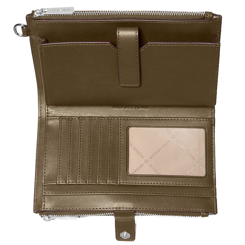Michael Kors Jet Set Large Ombré Signature Logo Wristlet Olive Combo # 35F5STVW3B