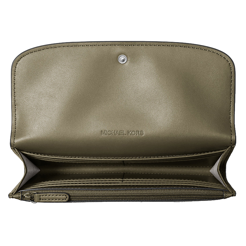 Michael Kors Hamilton Large Leather Continental Wallet Olive # 35S5SHME9L