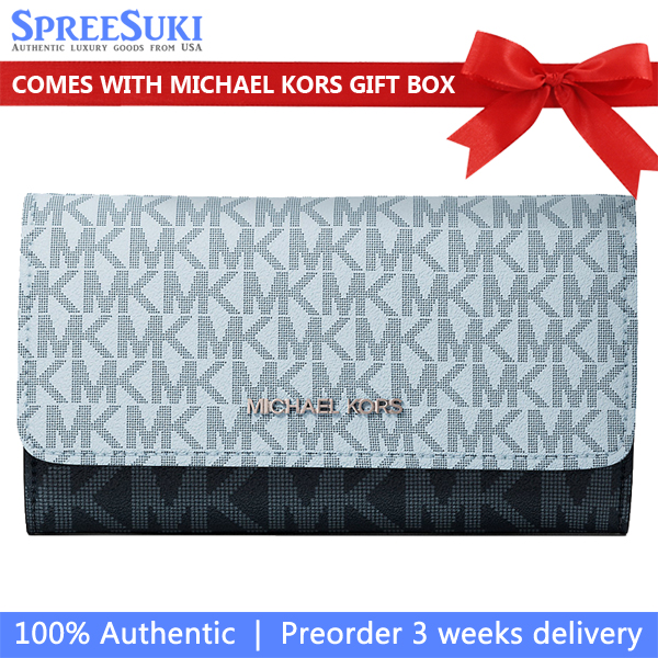 Michael Kors Jet Set Travenuel Signature Logo Tri-Fold Wallet Admirl Multi # 35S5STVF3B