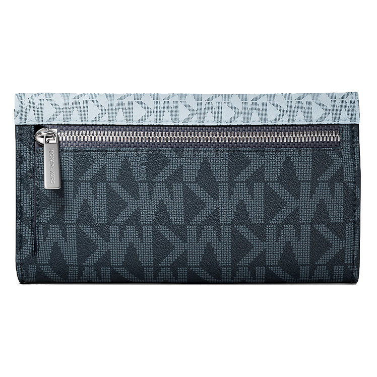 Michael Kors Jet Set Travenuel Signature Logo Tri-Fold Wallet Admirl Multi # 35S5STVF3B
