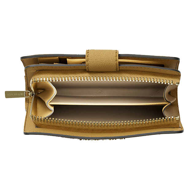 Michael Kors Medium Wallet Jet Set Travel Zip Coin Wallet Honey # 35F7GTVF2L