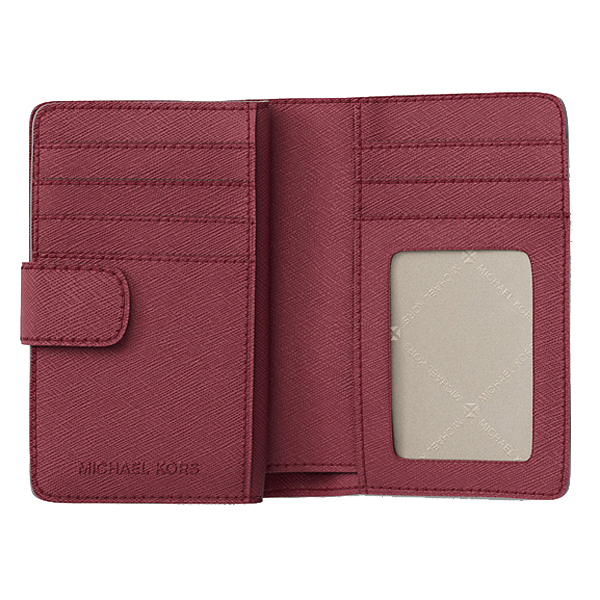Michael Kors Medium Wallet Jet Set Travel Zip Coin Wallet Cherry # 35F7GTVF2L