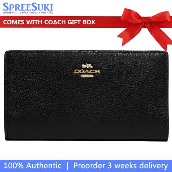 Coach Slim Zip Wallet Black # C8329