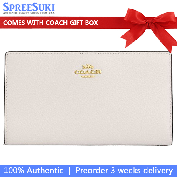 Coach Slim Zip Wallet Chalk # C8329