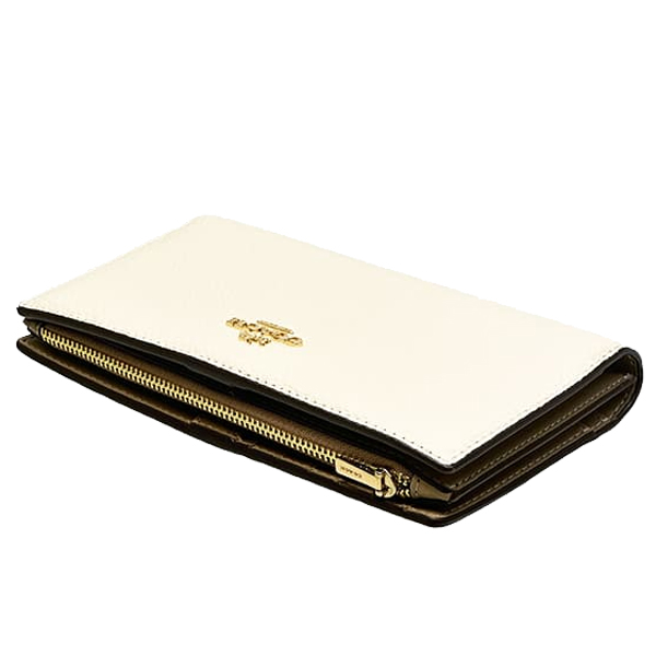 Coach Slim Zip Wallet Chalk # C8329