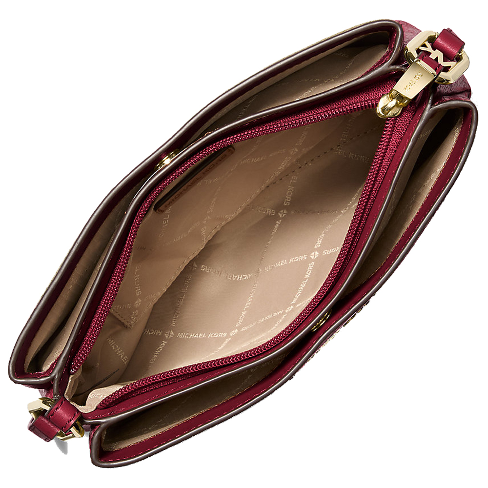 Michael Kors Trisha Medium Pebbled Leather Crossbody Bag Cherry # 35H1G9TC8L