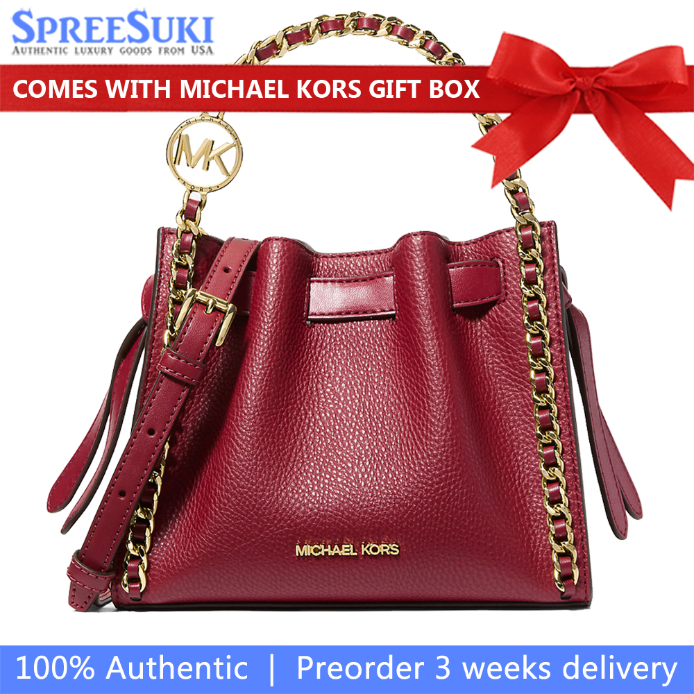 Michael Kors Mina Small Chain Crossbody Bag Cherry # 35H3G4MC1I