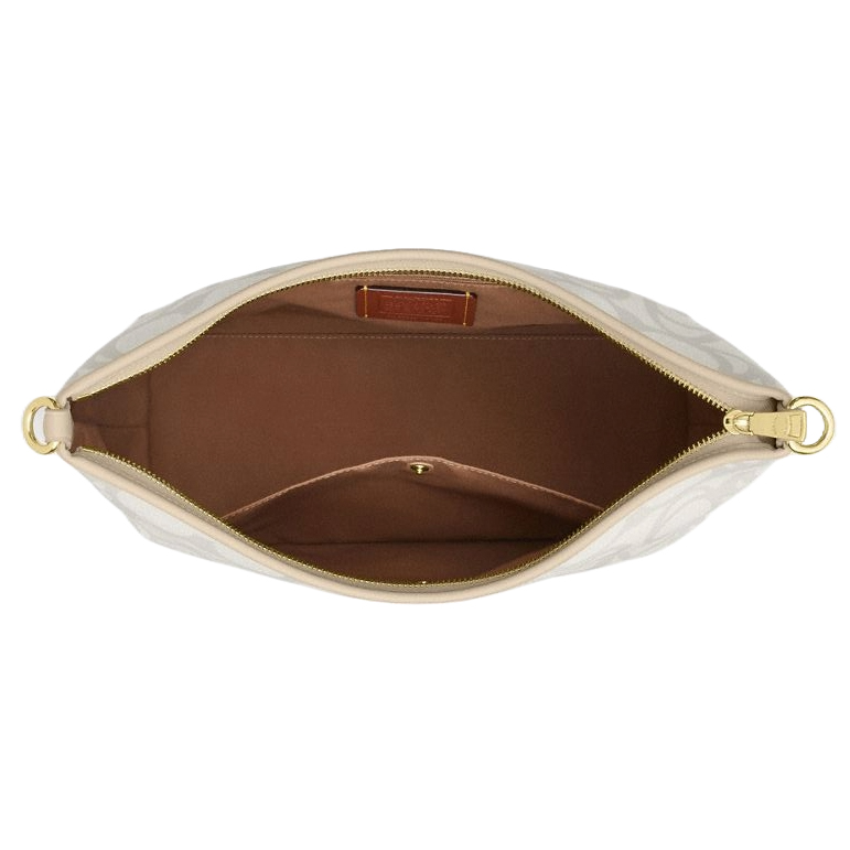 Coach Laurel Large Shoulder Bag In Sketch Signature Canvas Ivory # CBH88