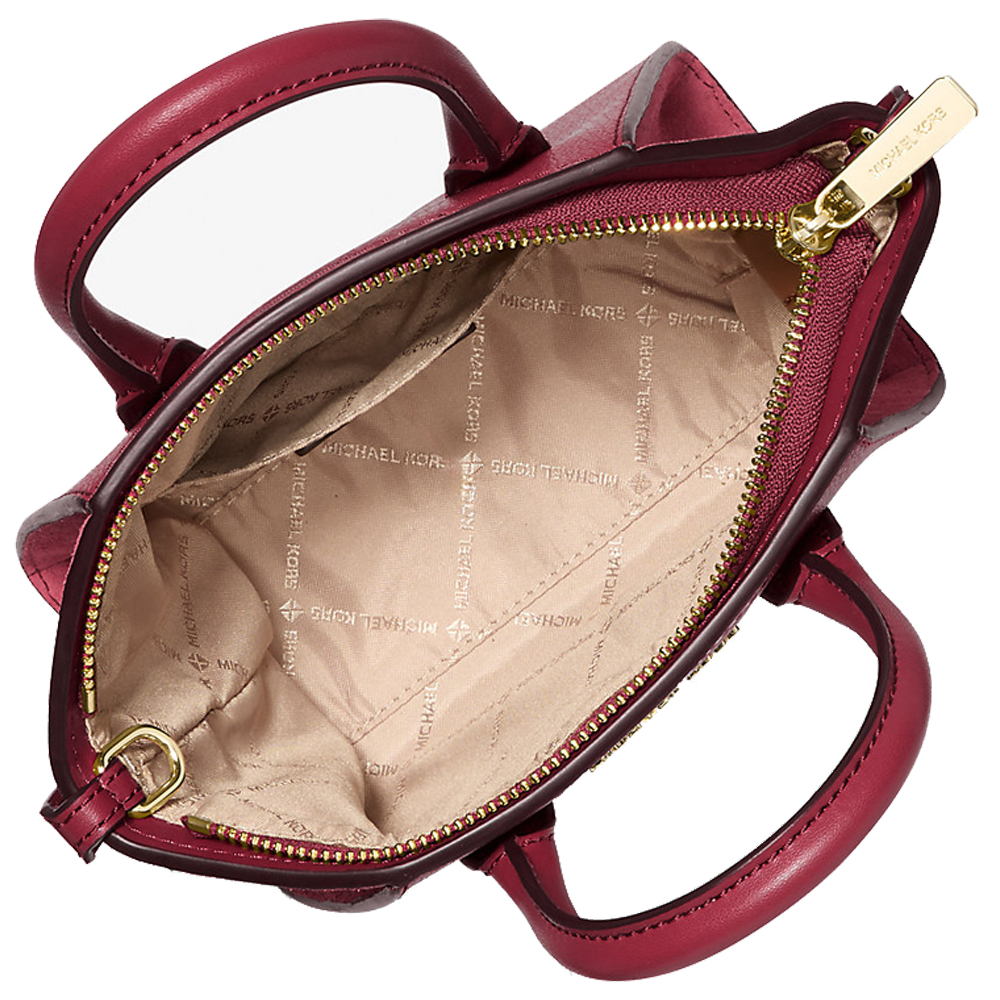 Michael Kors Avril Extra-Small Leather And Suede Satchel Cherry # 35F4G4VC0L