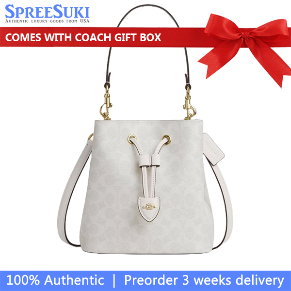 Coach Rowan Bucket Bag In Signature Canvas White Chalk # CBH07