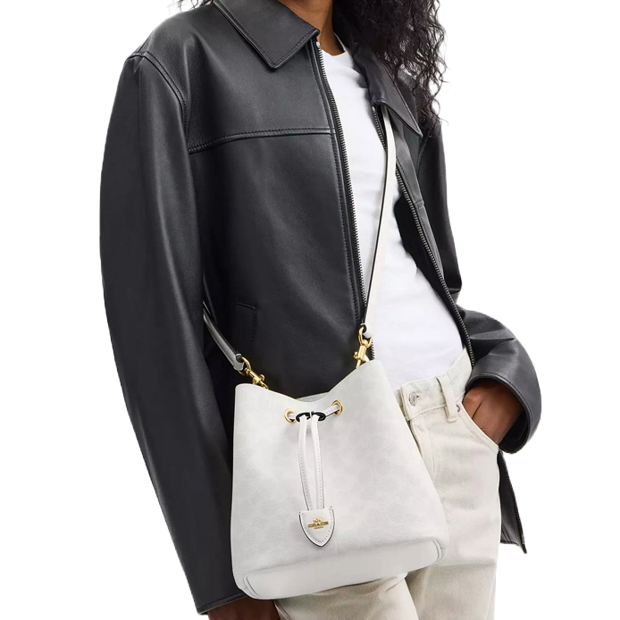 Coach Rowan Bucket Bag In Signature Canvas White Chalk # CBH07
