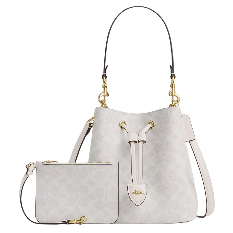 Coach Rowan Bucket Bag In Signature Canvas White Chalk # CBH07