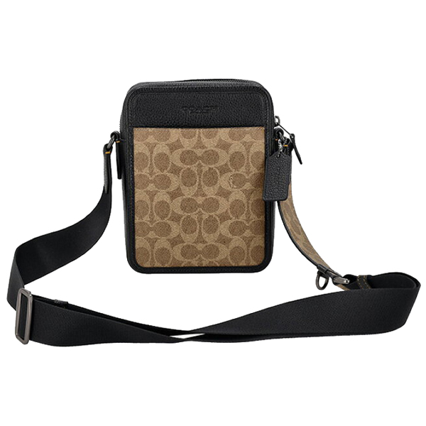Coach Sullivan Crossbody In Signature Canvas Qb Tan Black # CAT78