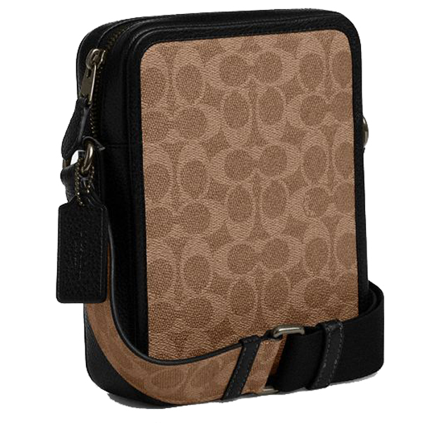 Coach Sullivan Crossbody In Signature Canvas Qb Tan Black # CAT78