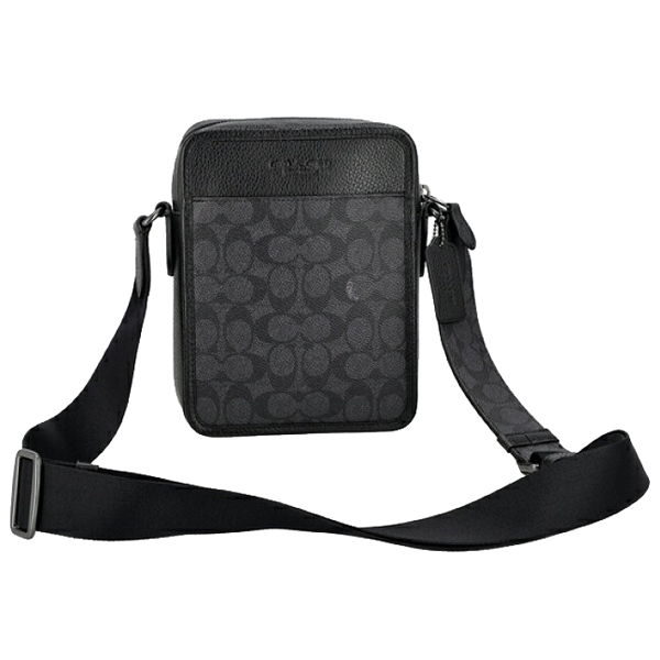 Coach Sullivan Crossbody In Signature Canvas Gunmetal Charcoal Black # CAT78