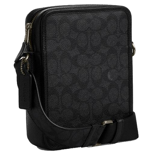 Coach Sullivan Crossbody In Signature Canvas Gunmetal Charcoal Black # CAT78