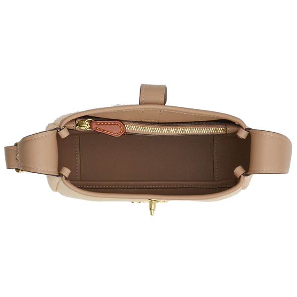 Coach Hadley Mini Crossbody Bag With Signature Canvas Dark Natural Multi # CAM80