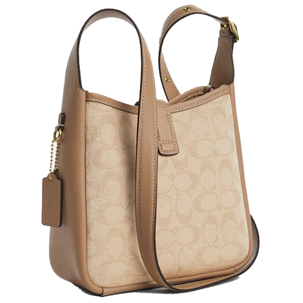 Coach Hadley Mini Crossbody Bag With Signature Canvas Dark Natural Multi # CAM80
