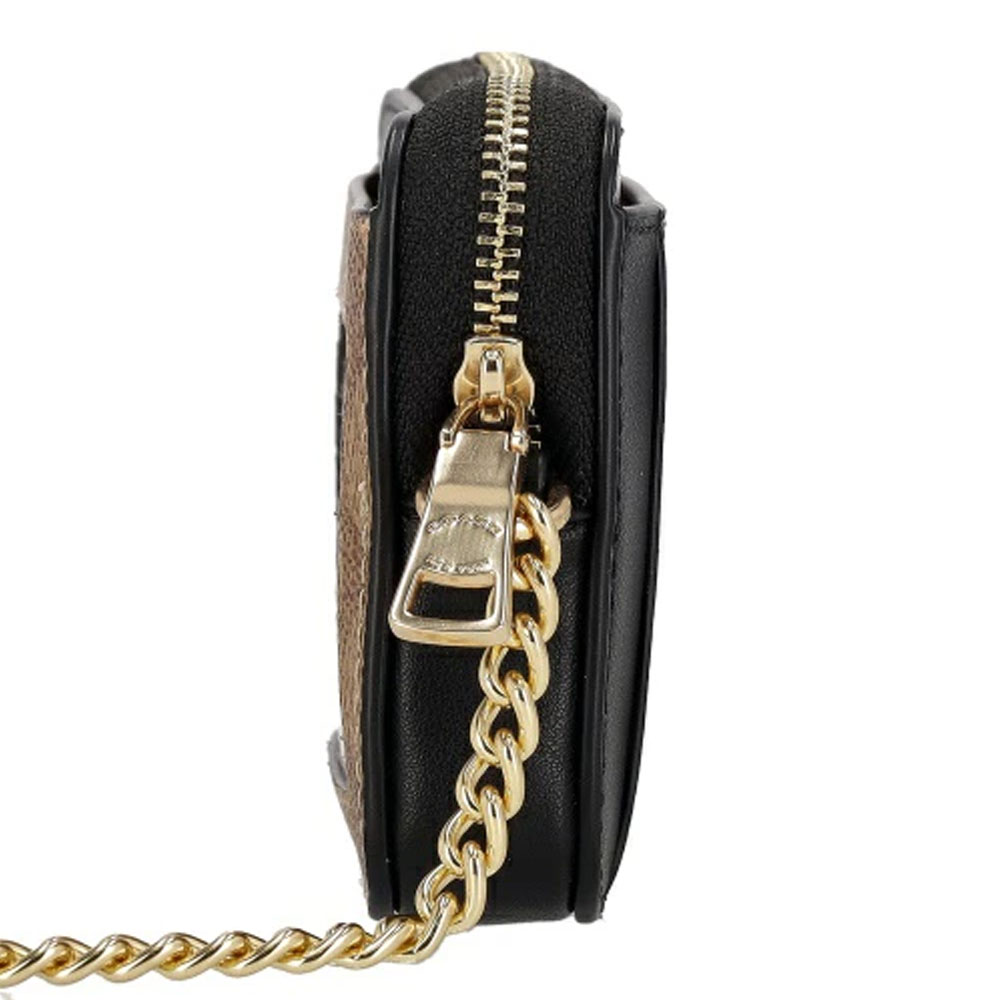 Coach Zip Card Case Signature Card Holder Tan Black # CW883