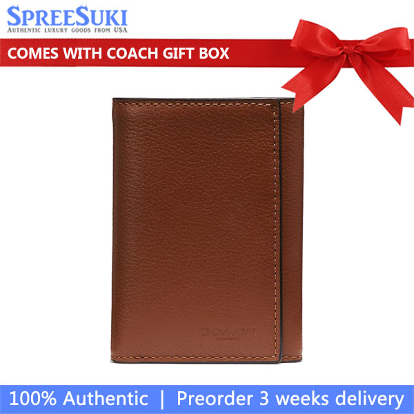 Coach Men Trifold Wallet Saddle # 23845