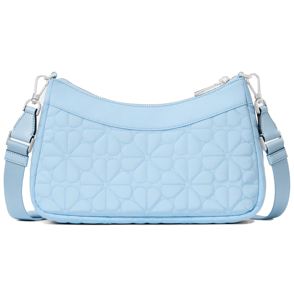 Kate Spade Spade Flower Quilted Fabric Convertible Crossbody Montauk Blue # KK077