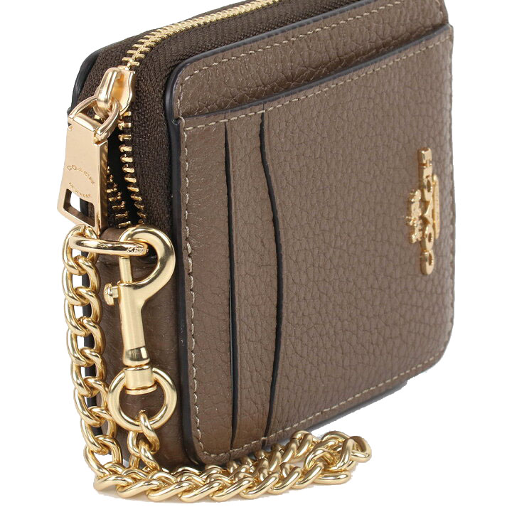 Coach Zip Card Case Dark Stone # 6303