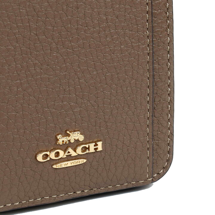 Coach Zip Card Case Dark Stone # 6303