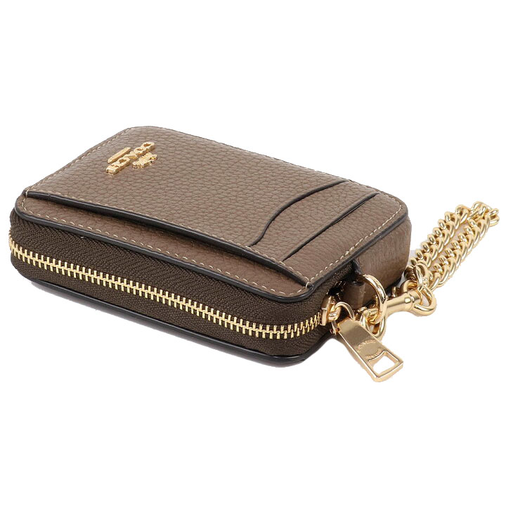 Coach Zip Card Case Dark Stone # 6303