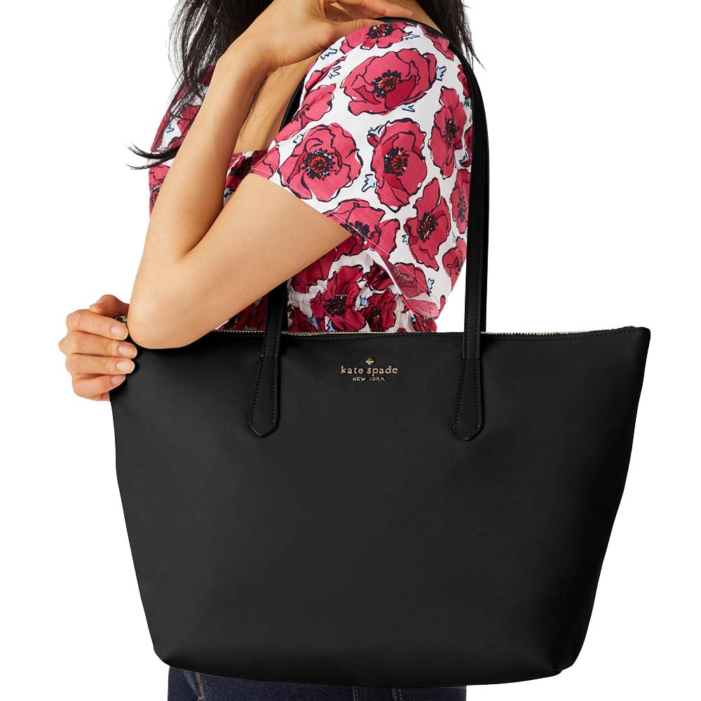 Kate Spade Kitt Nylon Medium Tote Black # KC455