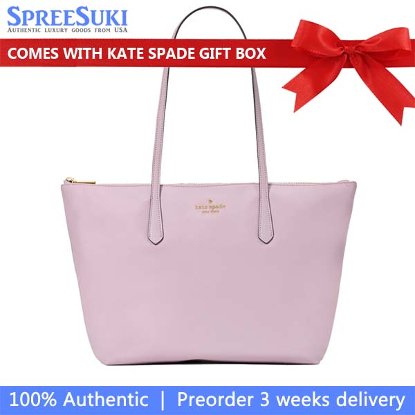 Kate Spade Kitt Nylon Medium Tote Lavender Smoke # KC455