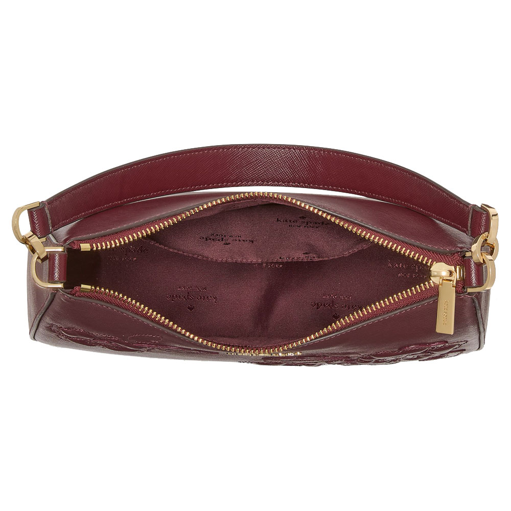 Kate Spade Margot Floral Applique Shoulder Bag Dark Merlot # KM139