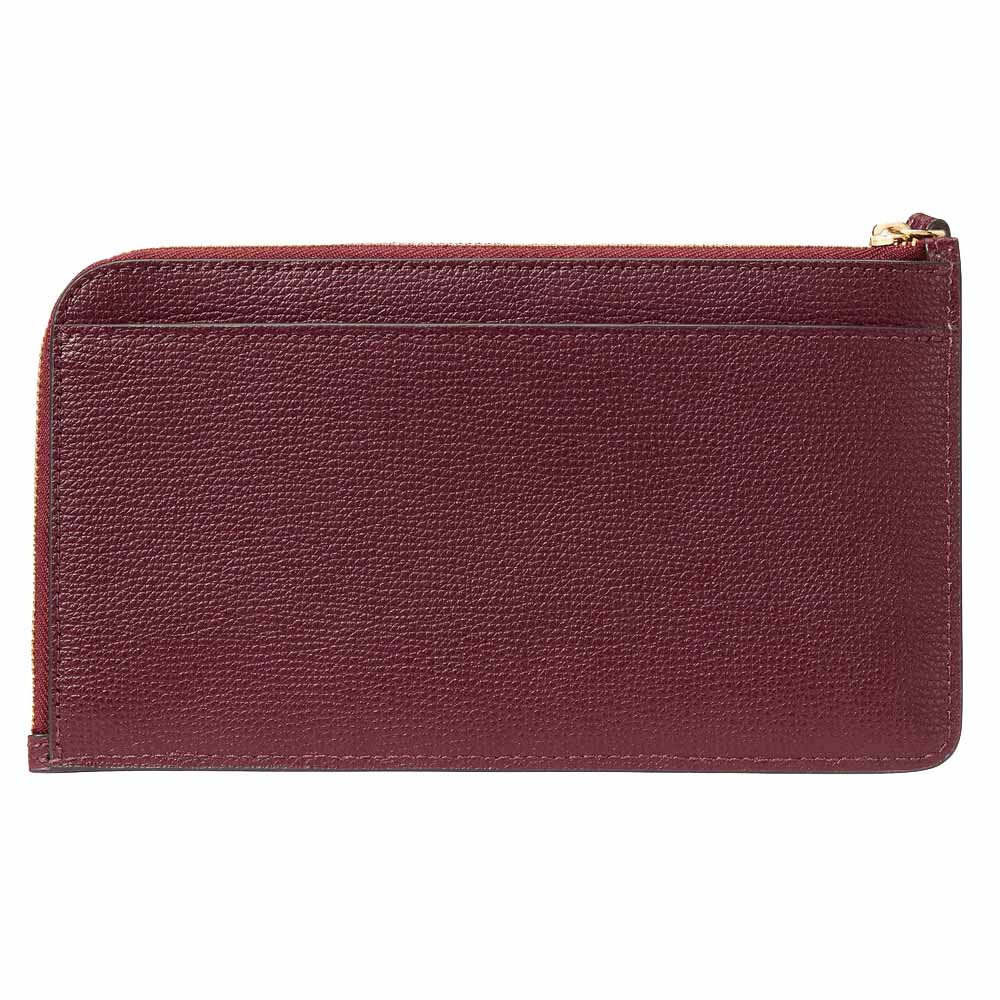 Kate Spade Lucy Spade Flower Embroidered Medium L-Zip Wristlet Dark Merlot # KL857