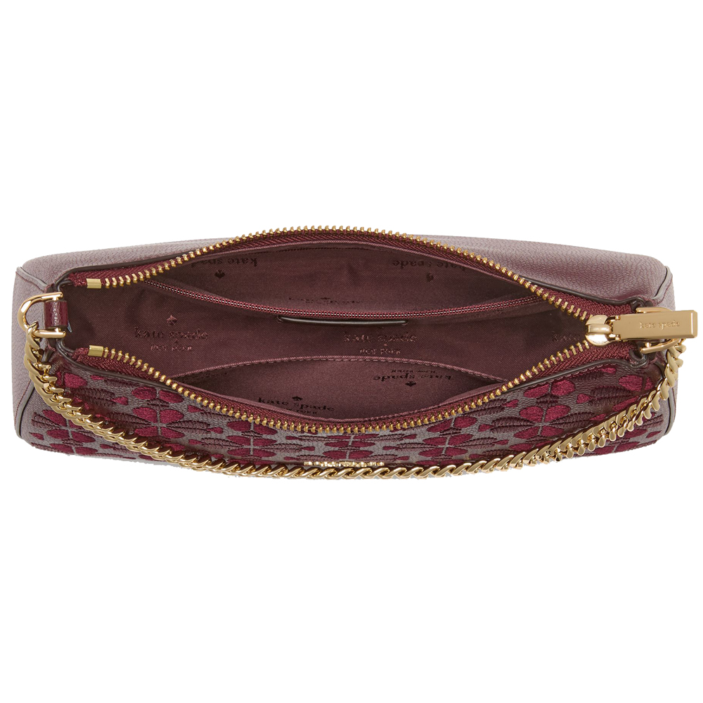 Kate Spade Spade Flower Embroidered Medium Convertible Crossbody Dark Merlot # KL955