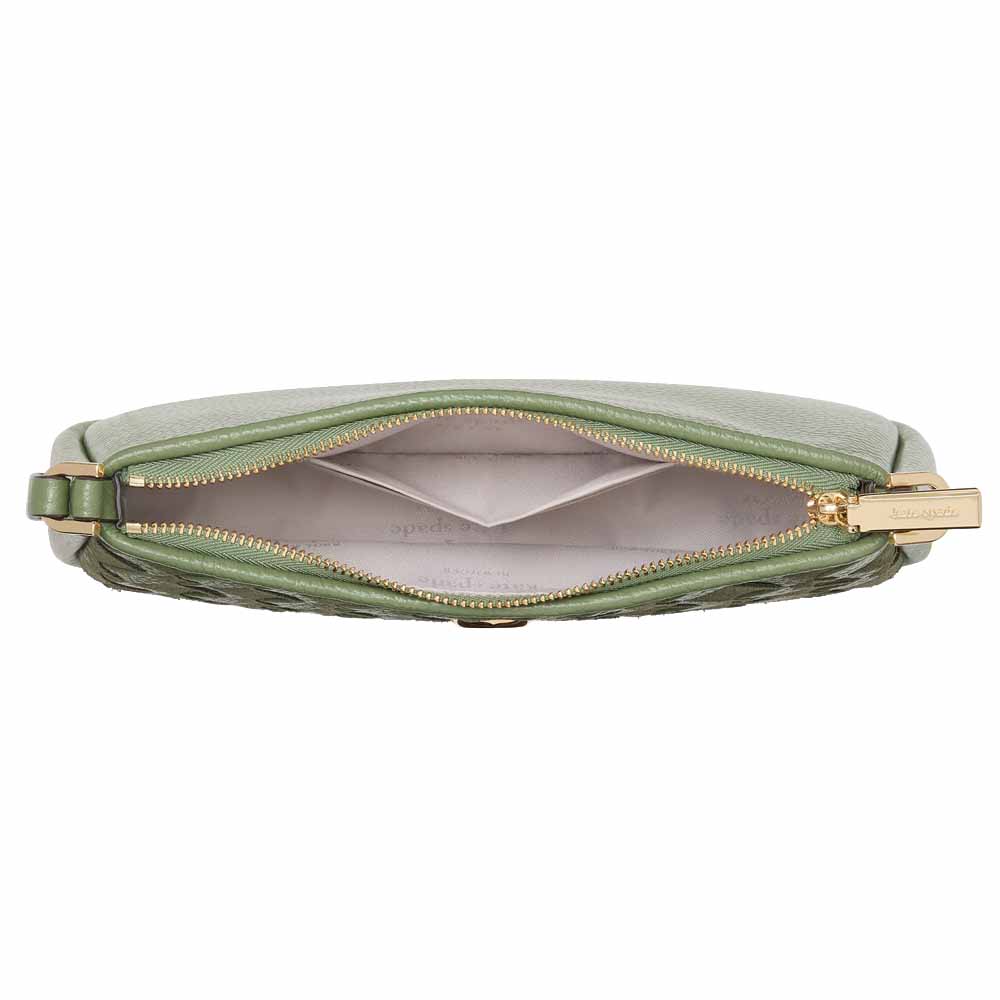 Kate Spade Kayla Woven Leather Convertible Wristlet Cedar Stand # KM148