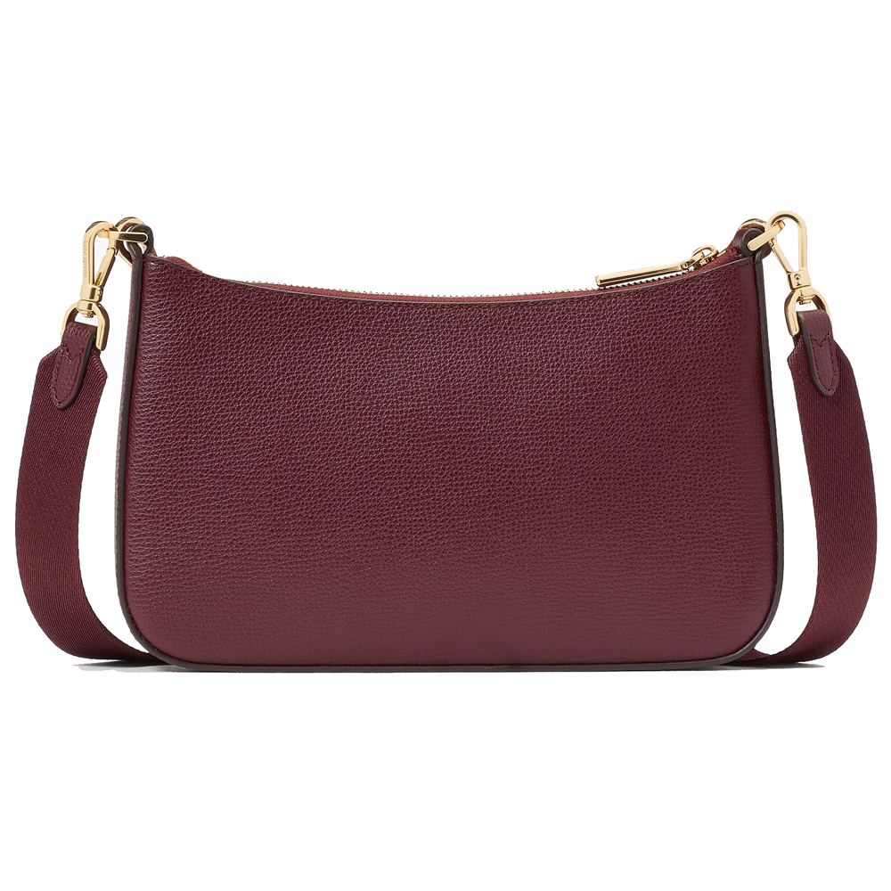 Kate Spade Duet Spade Flower Embroidered Small Crossbody Dark Merlot # KL832