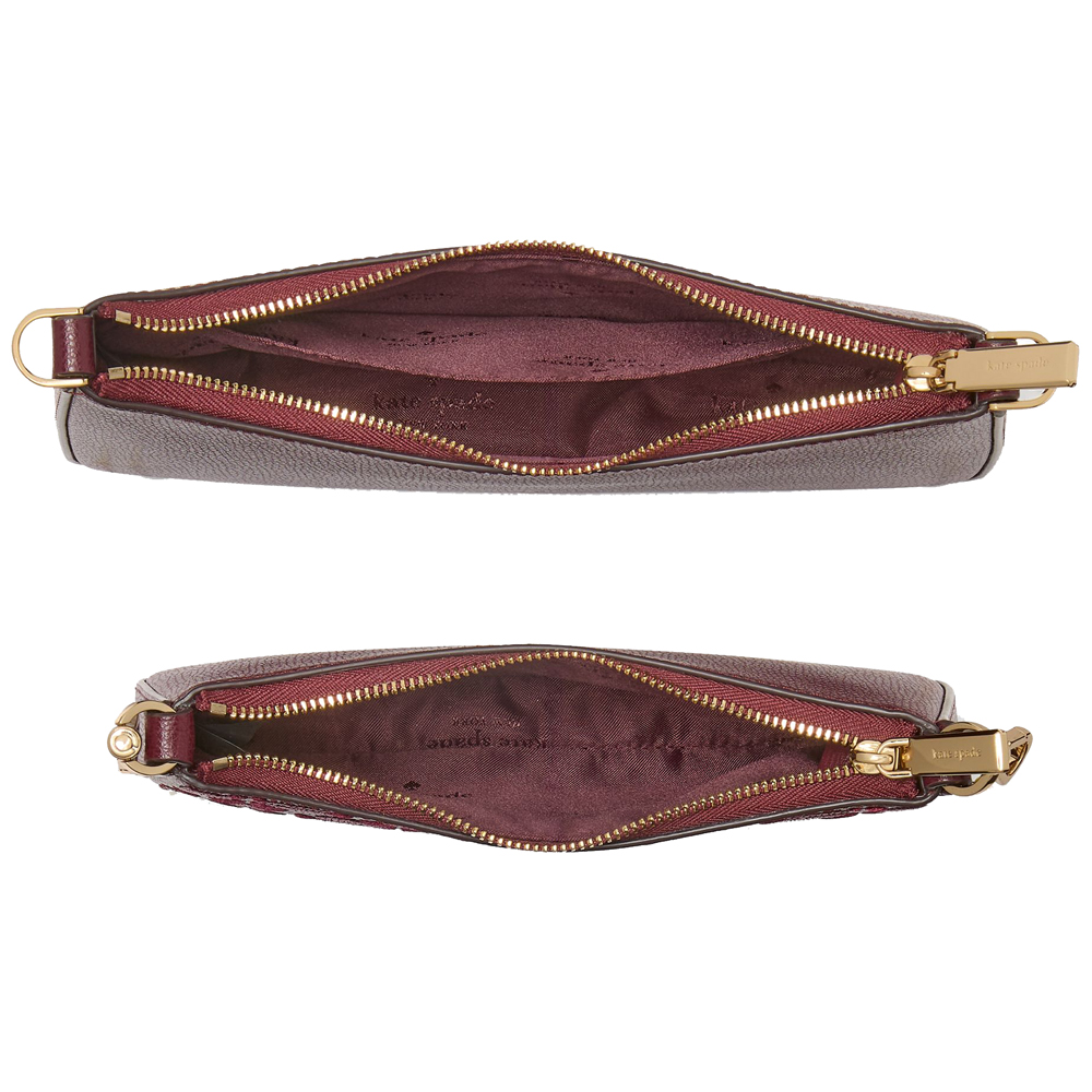 Kate Spade Duet Spade Flower Embroidered Small Crossbody Dark Merlot # KL832