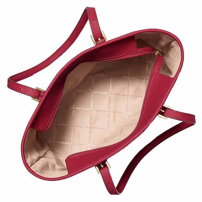 Michael Kors Tote With Gift Bag Jet Set Travel Small Zip Top Tote Shoulder Bag Cherry # 35S0GTVT1L