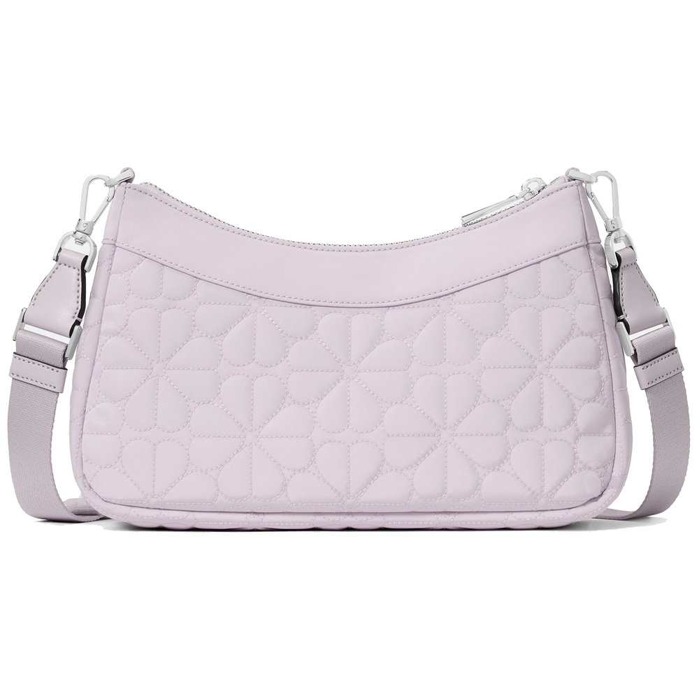 Kate Spade Spade Flower Quilted Fabric Convertible Crossbody Pale Amethyst # KK077