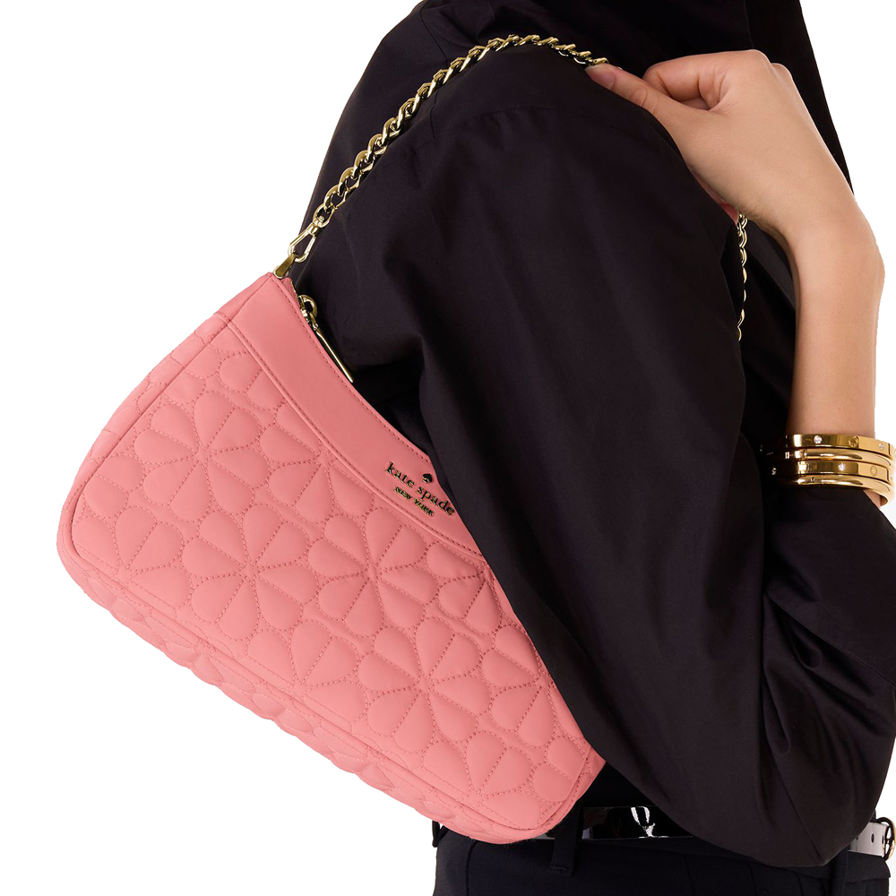 Kate Spade Spade Flower Quilted Fabric Convertible Crossbody Terracotta Tile # KK077