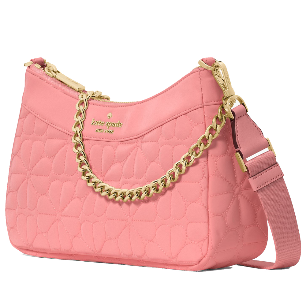 Kate Spade Spade Flower Quilted Fabric Convertible Crossbody Terracotta Tile # KK077