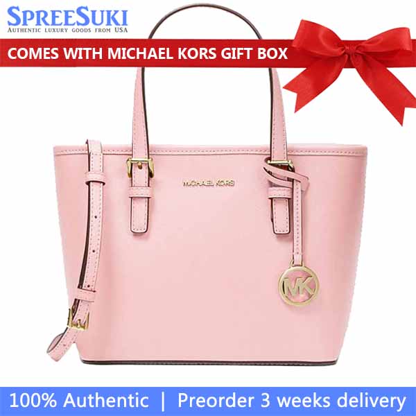 Michael Kors Jet Set Travel Extra Small Carryall Convertible Tote Powder Blush # 35T9GTVT0L