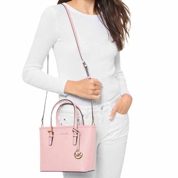 Michael Kors Jet Set Travel Extra Small Carryall Convertible Tote Powder Blush # 35T9GTVT0L