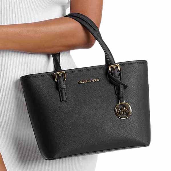 Michael Kors Jet Set Travel Extra Small Carryall Convertible Tote Black # 35T9GTVT0L