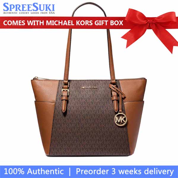 Michael Kors Charlotte Large Top Zip Tote Brown # 35T0GCFT3B