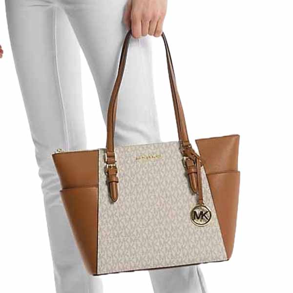 Michael Kors Charlotte Large Top Zip Tote Vanilla # 35T0GCFT3B