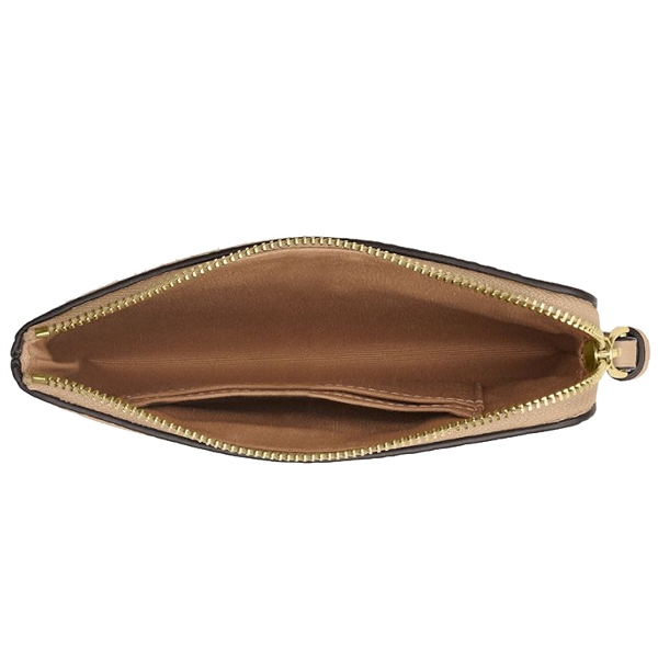Coach Corner Zip Wristlet In Signature Leather Oat # CCJ73