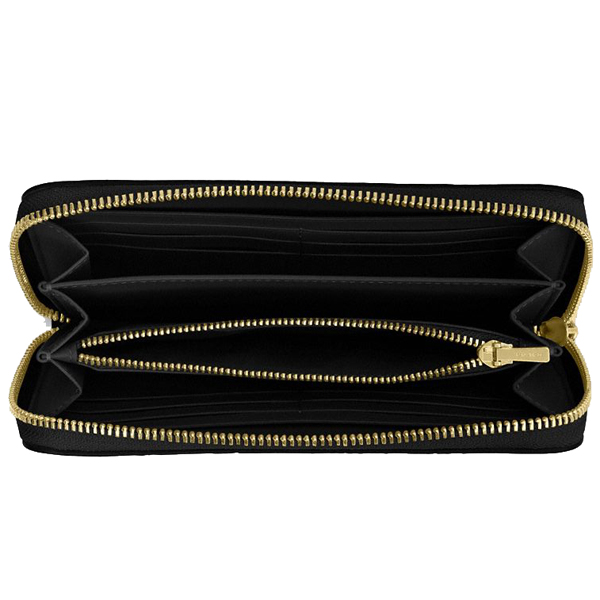 Coach Long Zip Around Wallet In Signature Leather Black # CCL35