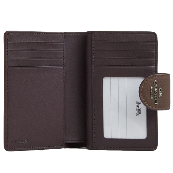 Coach Medium Corner Zip Wallet Qb Dark Stone # CBO41