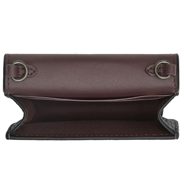 Coach Mini Wallet On A Chain With Rivets Gunmetal Black Multi # CCI79