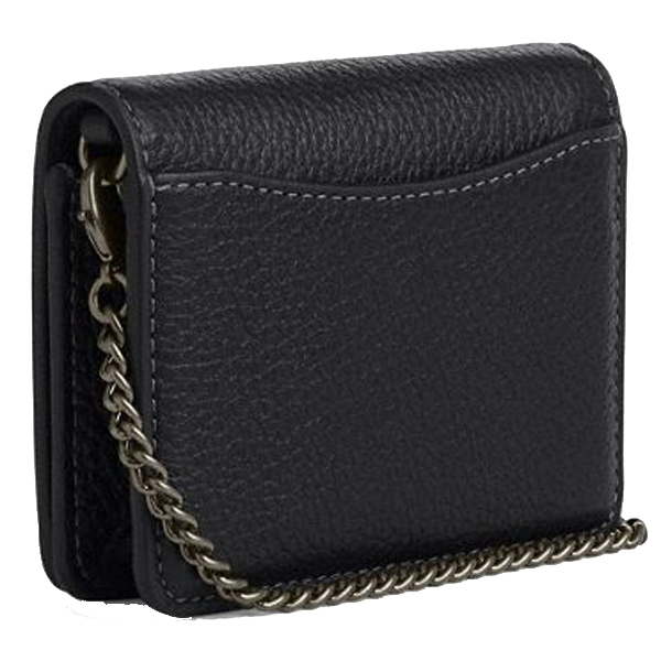 Coach Mini Wallet On A Chain With Rivets Gunmetal Black Multi # CCI79